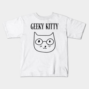 Geeky Kitty Cat Kids T-Shirt